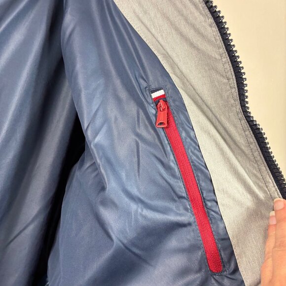 VTG 90s Y2K Tommy Hilfiger Quilted Color Block Hooded Puffer Jacket Sz L Retro - Picture 8 of 9